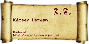 Kácser Herman névjegykártya